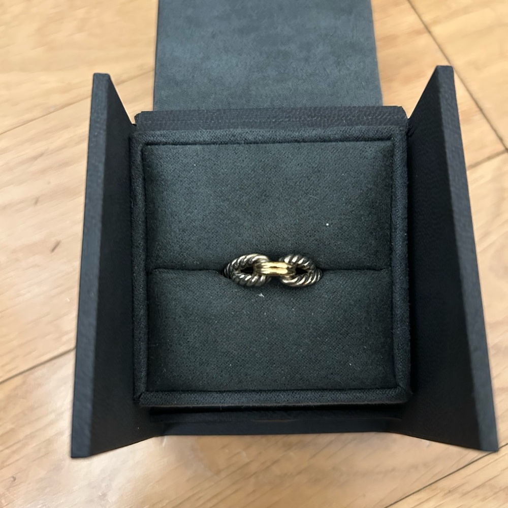 David Yurman Gold and Silver Cable Loop Band Ring